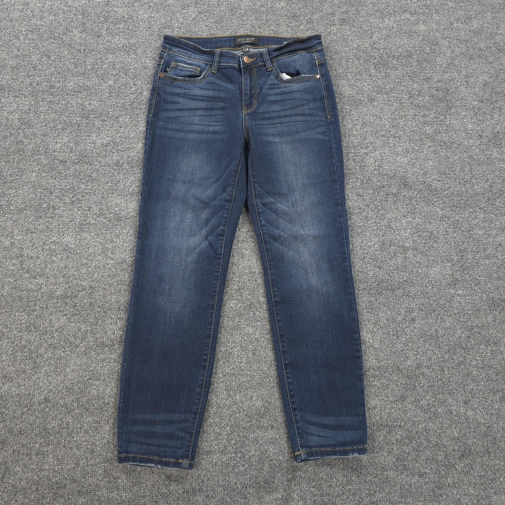 Judy Blue Jeans Womens 7/28 Blue Relaxed Fit‎ Mid Rise Skinny Stretch Denim